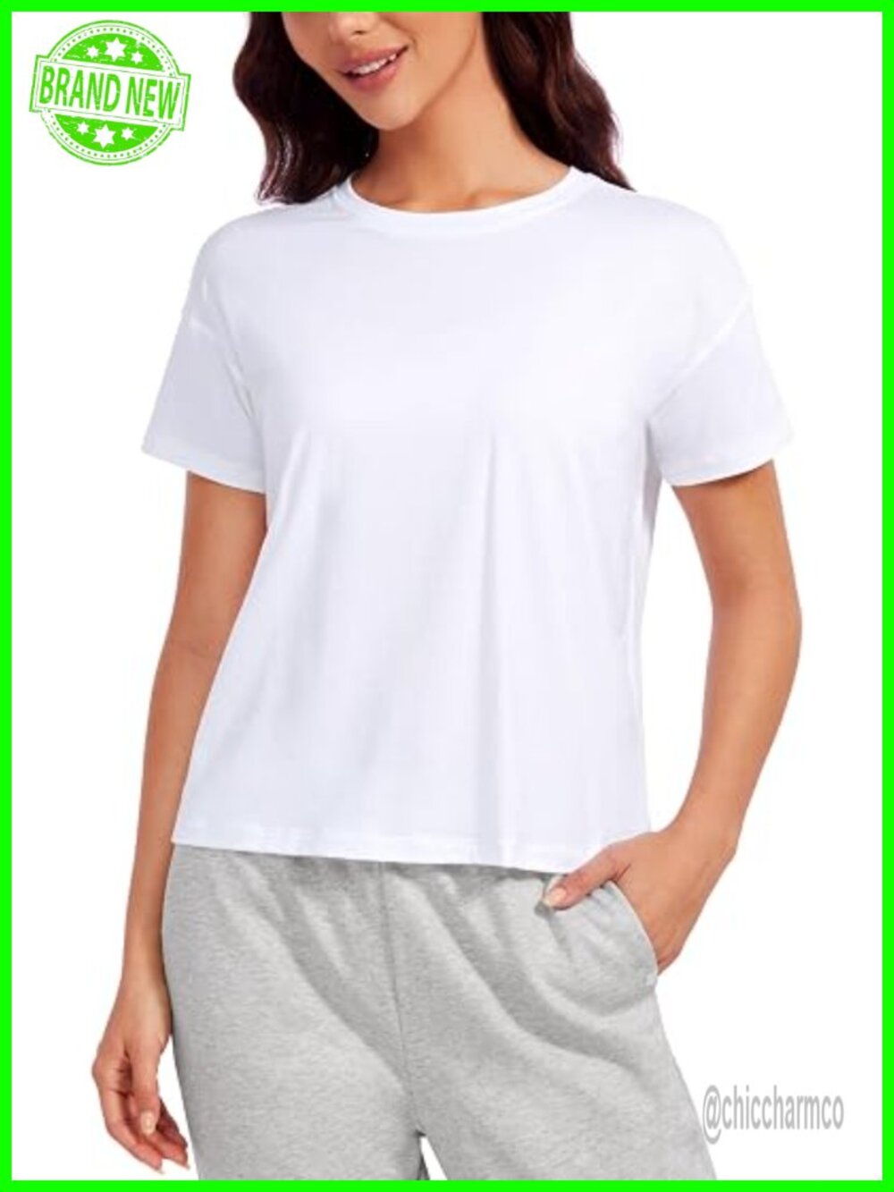 Relaxed Fit Pima Cotton Crew Neck Short Sleeve Tee
